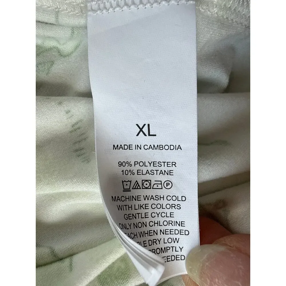 Kate Spade Safari Toile Pajama Set Shorts Green White Size XL XLarge Lightweight